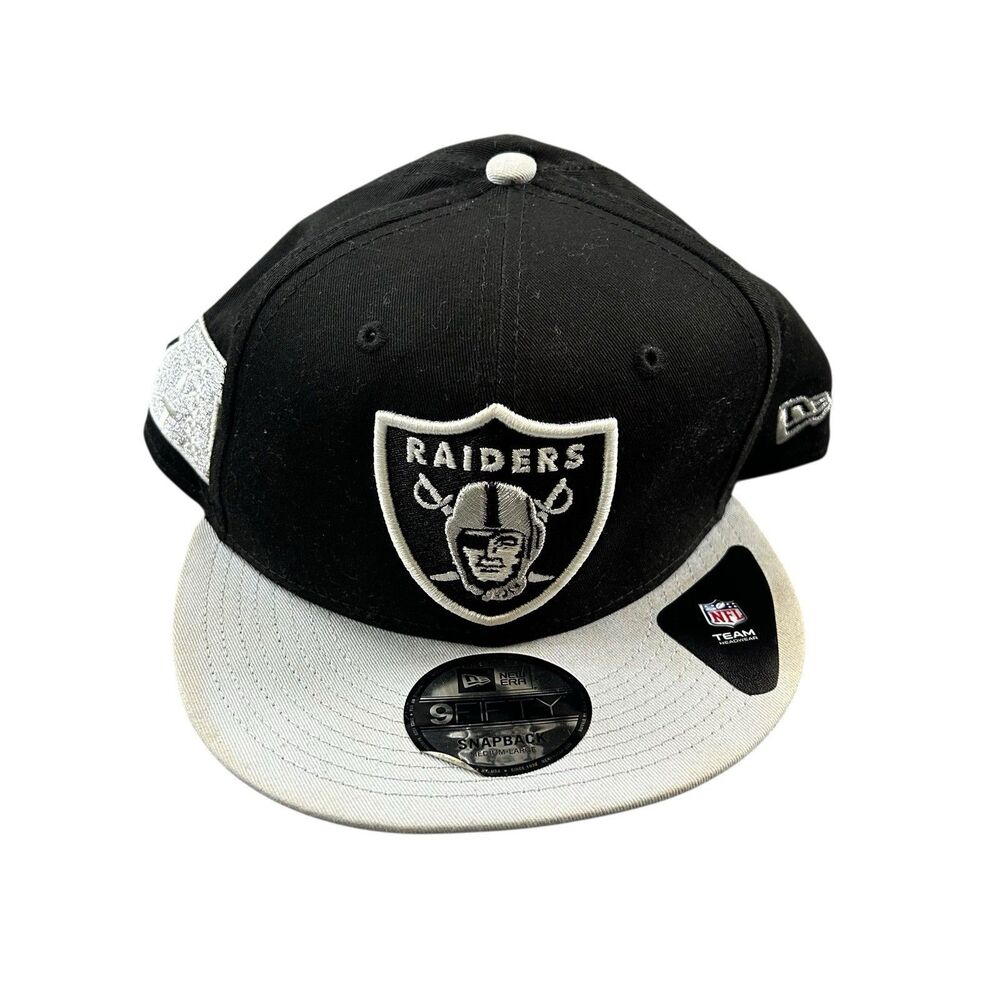 New Era Las Vegas Raiders 9Fifty Black Gray Adjustable Snapback Hat AFC Patch